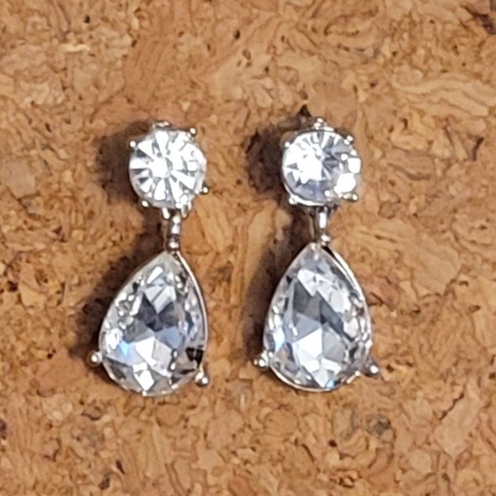 NWOT Large Rhinestone Drop Earrings